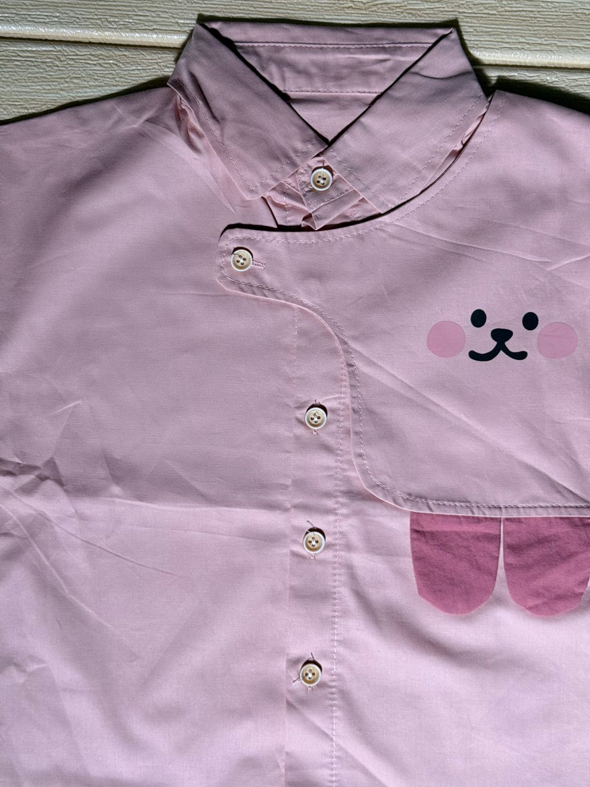 👕 Adorable Pink Bear Shirt &amp; Denim Pants Set for Boys