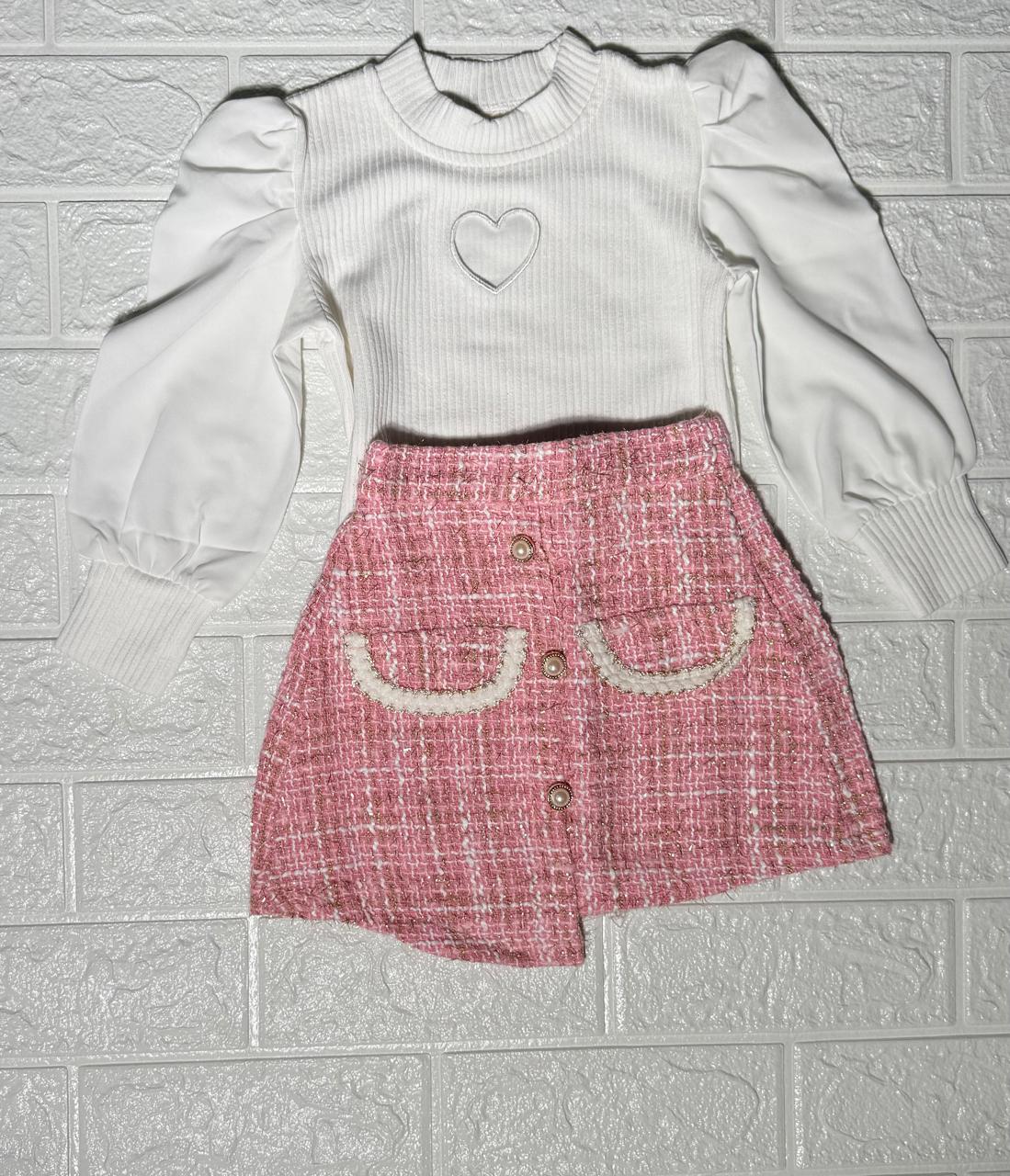 💖 Elegant Pink & White Girls’ Outfit