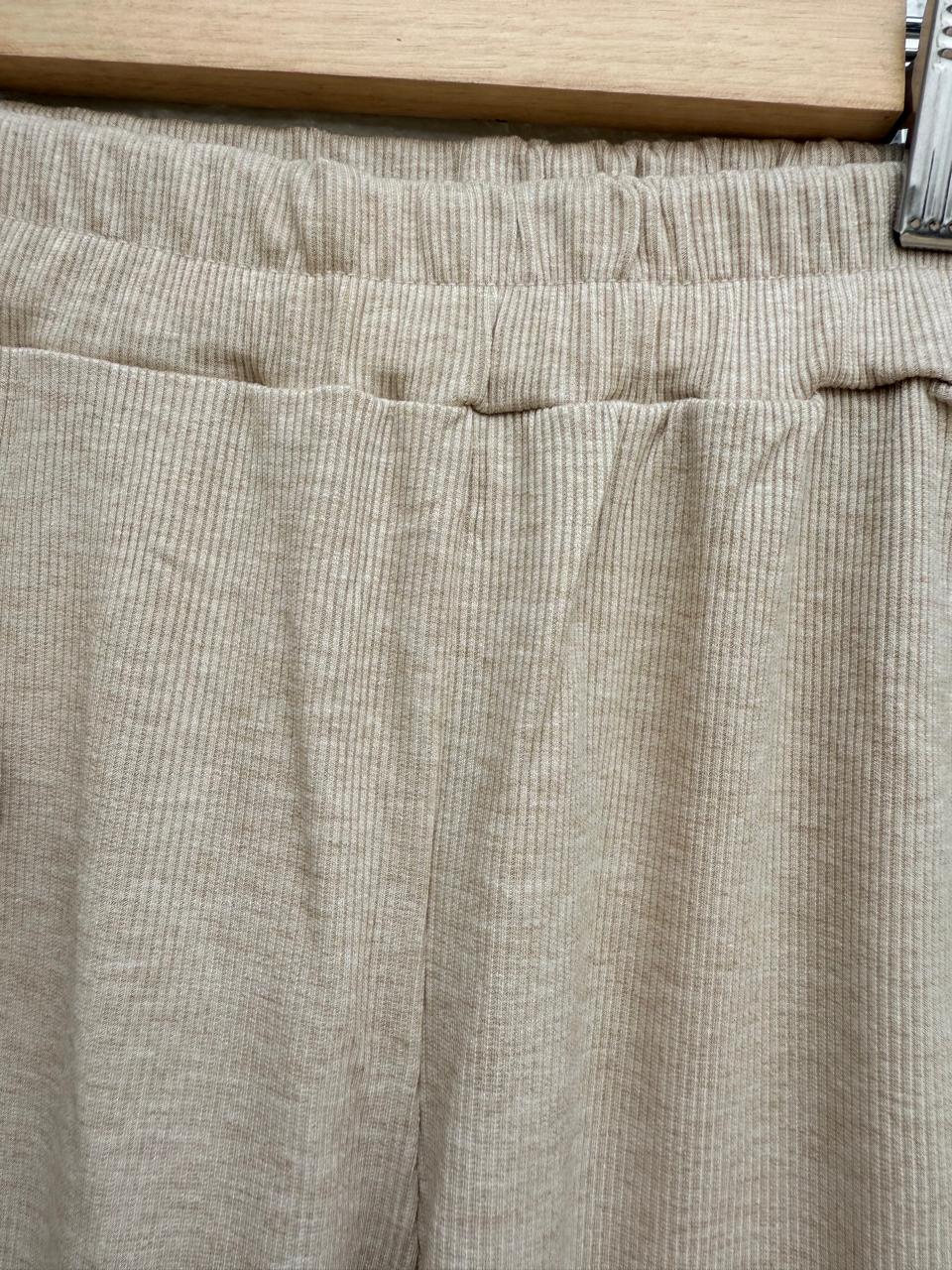 🌟 Beige Ribbed Two-Piece Set for Girls