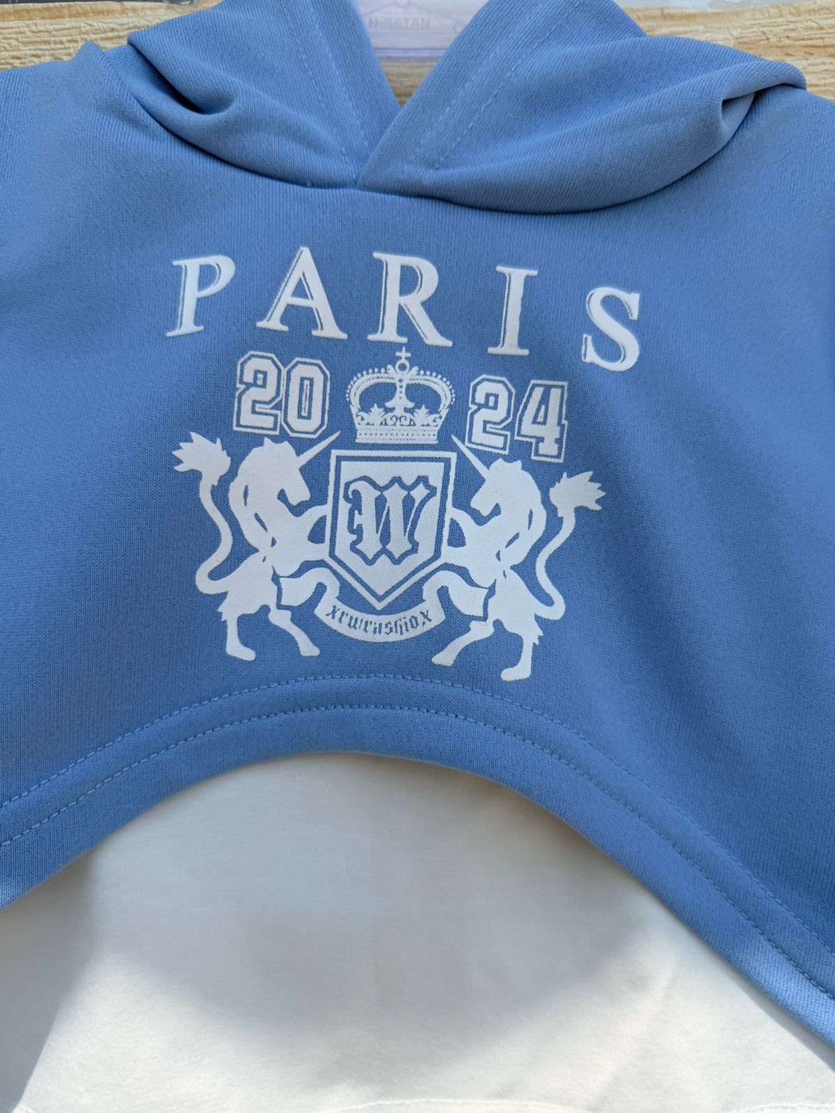 Paris 2024 Blue Kids Tracksuit Set – Hoodie &amp; Joggers