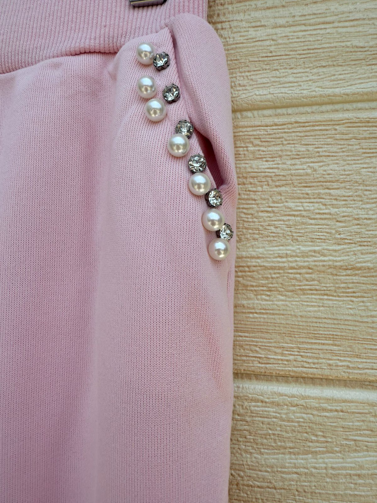 💜 Girls Pearl-Trimmed Heart Sweatshirt Set