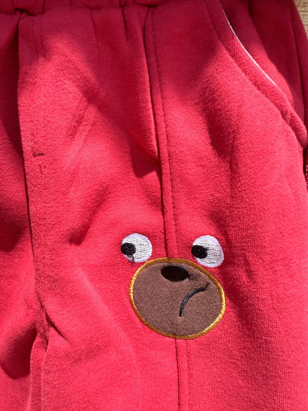🧸 Cozy Bear Tracksuit for Kids – Red Edition