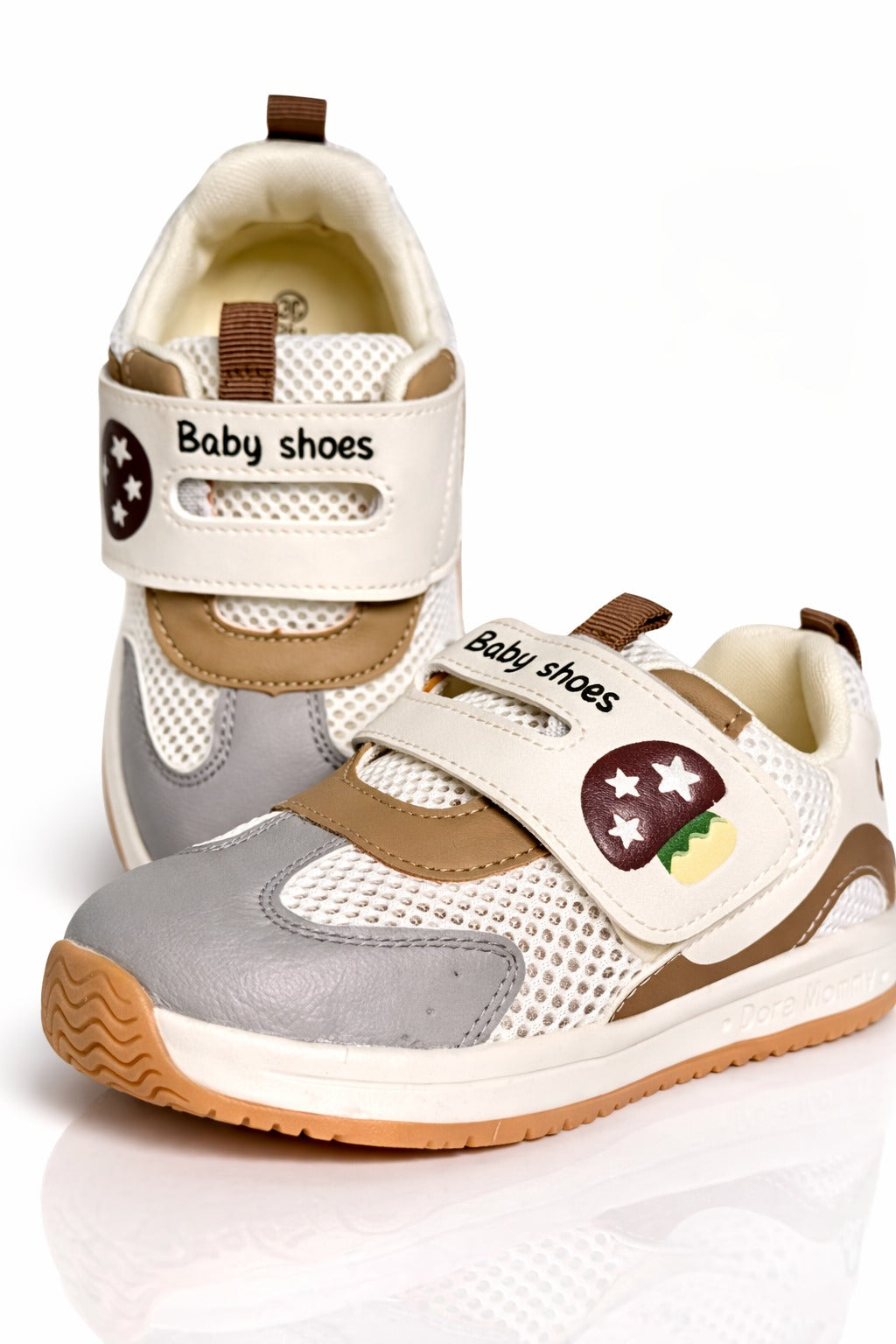 Printed Sneakers with Velcro Strap – Breathable Lightweight Baby Casual Shoes