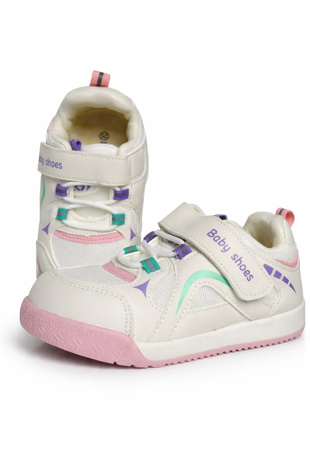 Premium Baby Sneakers for Boys & Girls – Anti-Slip Rubber Sole First Walker Shoes, Soft Breathable Mesh, Lightweight Toddler Casual Shoes with Velcro Strap & Elastic Lace