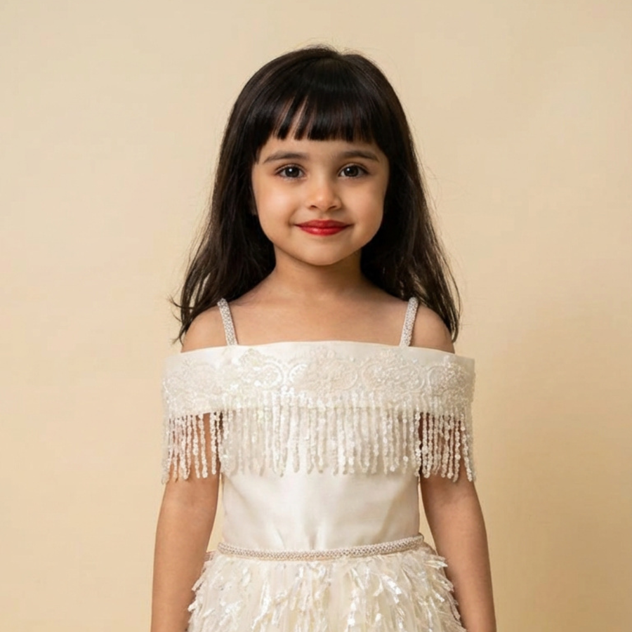 Happy kid wearing festive outfit