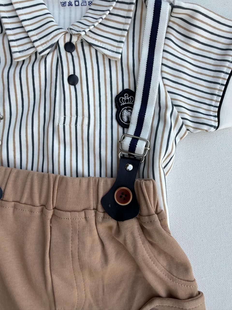 Little Royal Suspender Set – Polo & Shorts Combo