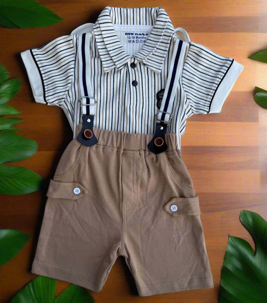 Little Royal Suspender Set – Polo & Shorts Combo