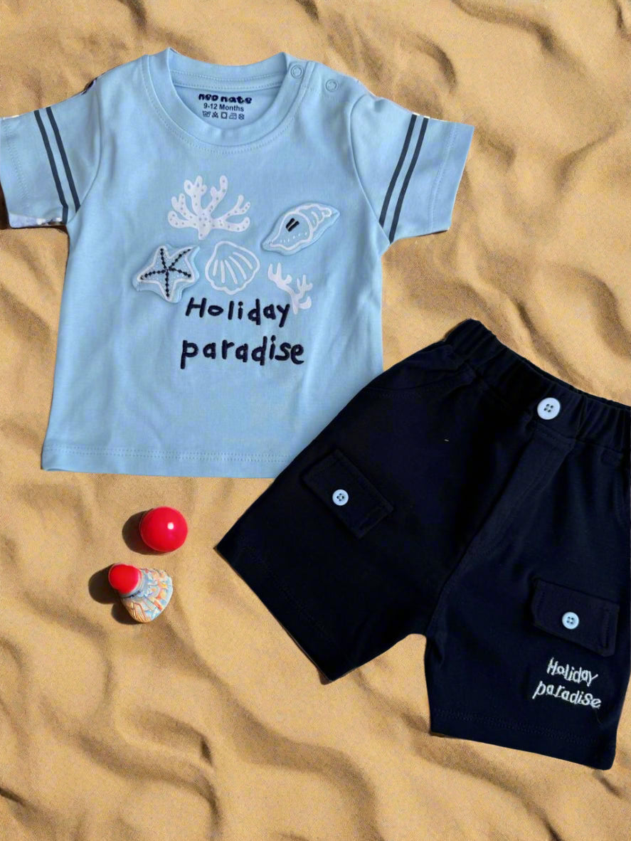 Holiday Paradise Beach Tee Set – Ocean Vibes Edition