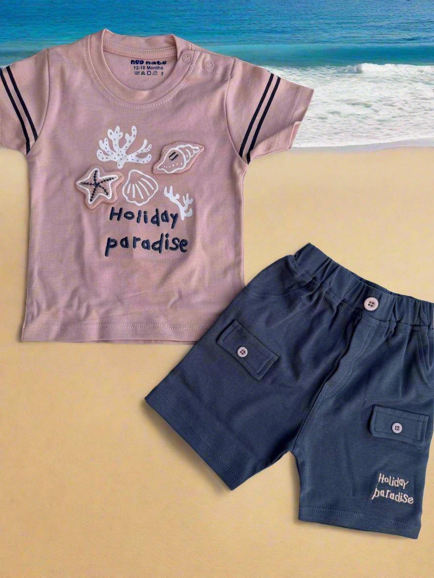 Holiday Paradise Beach Tee Set – Ocean Vibes Edition