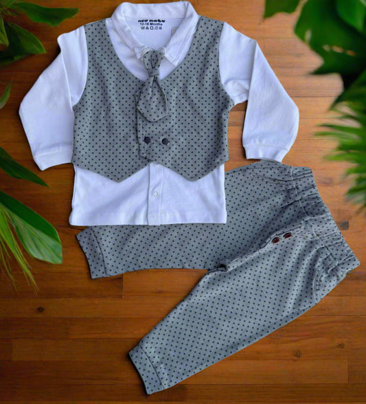 Mini Gentleman's Formal Set – Waistcoat & Tie Style