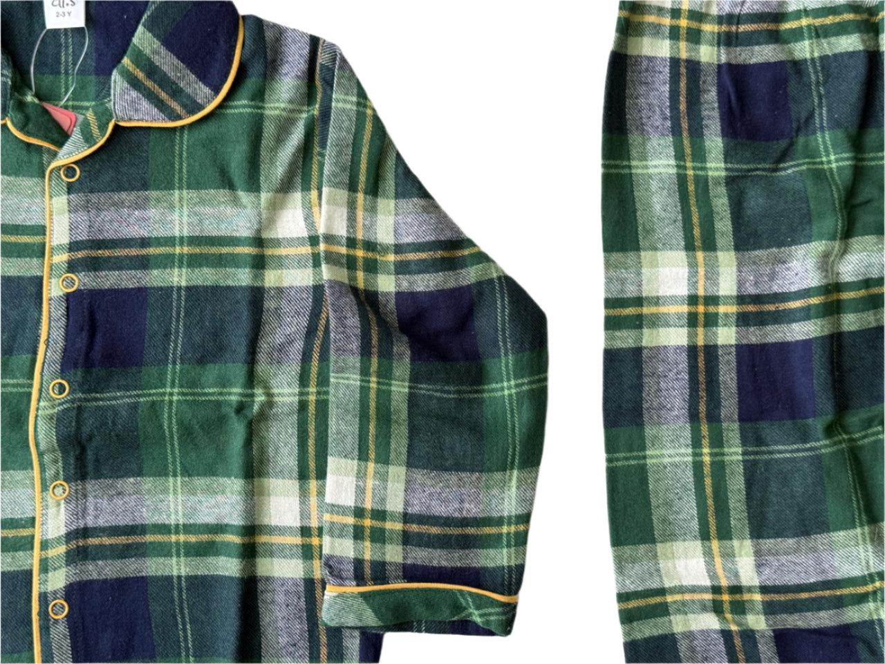 Cozy Checkered Pajama Set – Forest Green