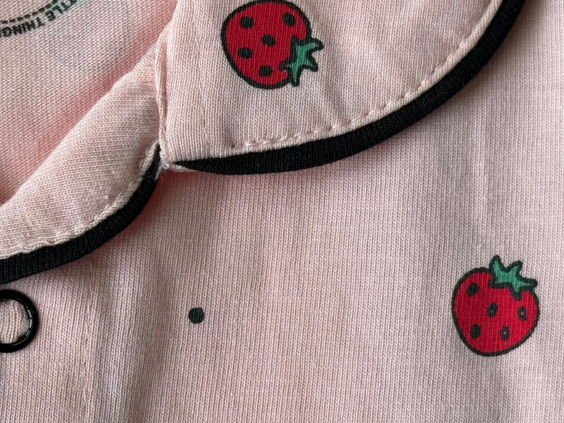 🌸 Strawberry Love Pajama Set – Soft Cotton Comfort for Baby Girls-zoom-