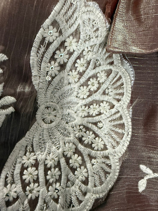 Rose Gold Embroidered Kurta Set