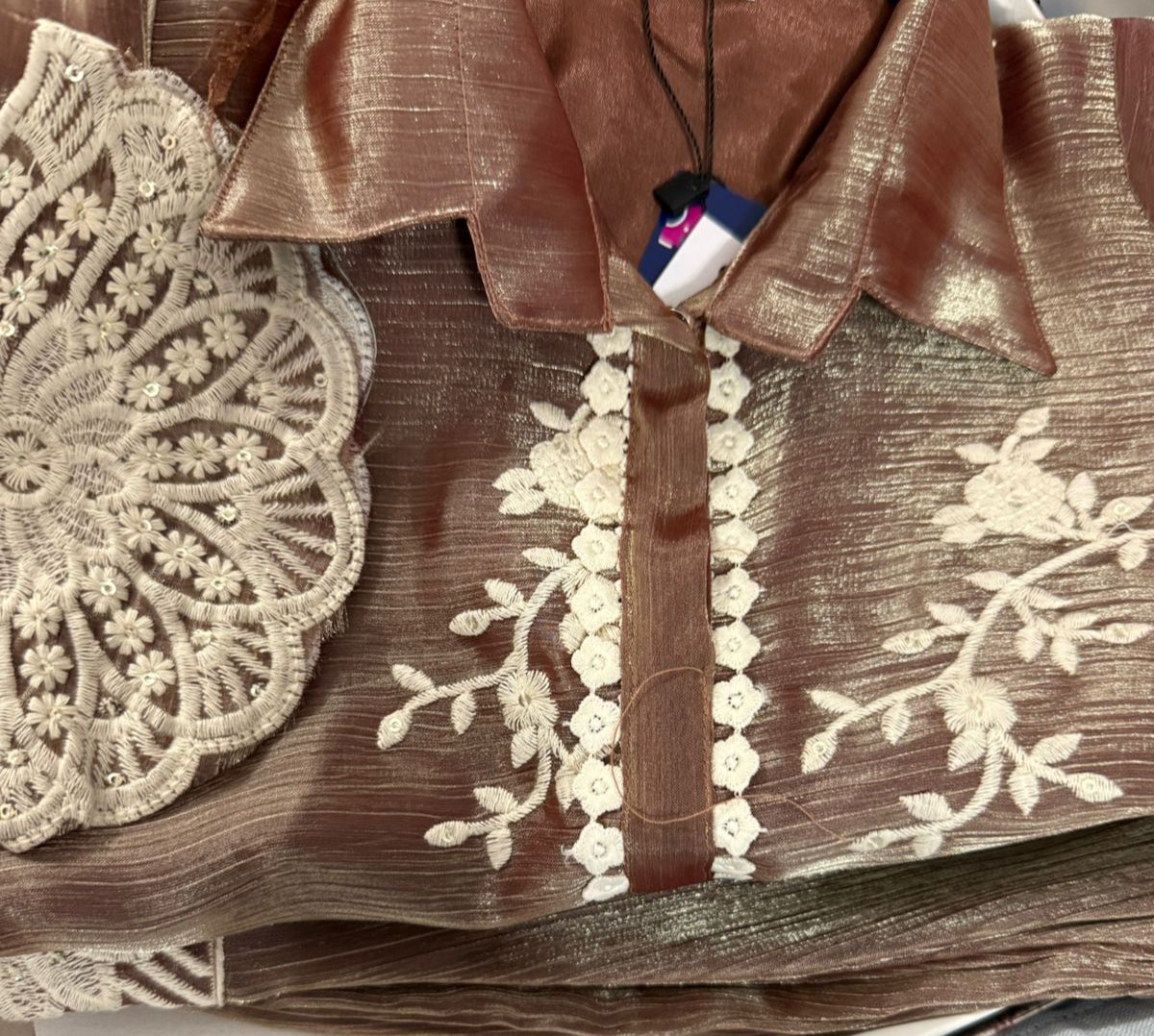 Rose Gold Embroidered Kurta Set