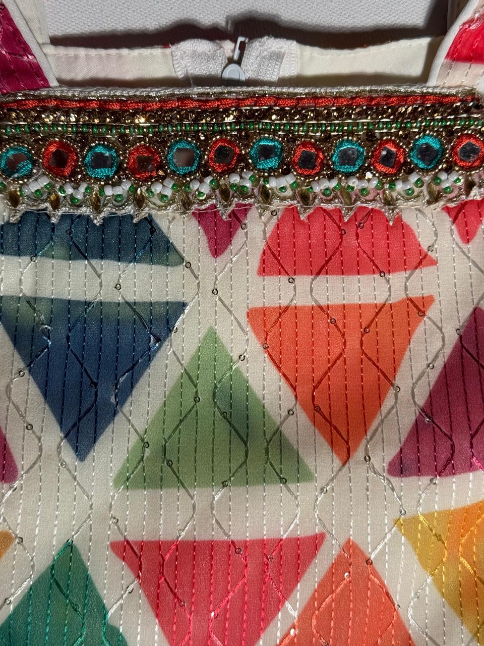 Colorful Kurta with Dhoti Pants & Dupatta – Girls Wear