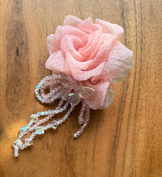 🌸 Mini Me Kidz – Elegant Rose Hair Clip 🌸