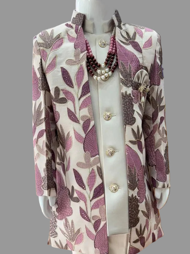 Premium Floral Sherwani Set for Boys