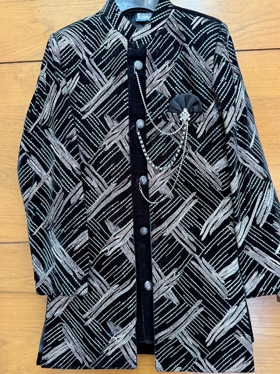 Royal Boys Embroidered Velvet Sherwani Set | Wedding & Party Wear