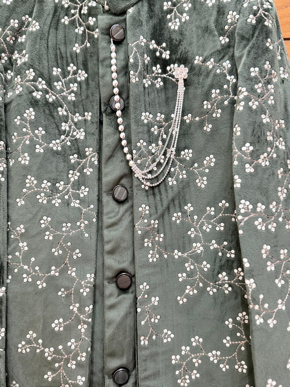 Embroidered Sherwani Set for Boys