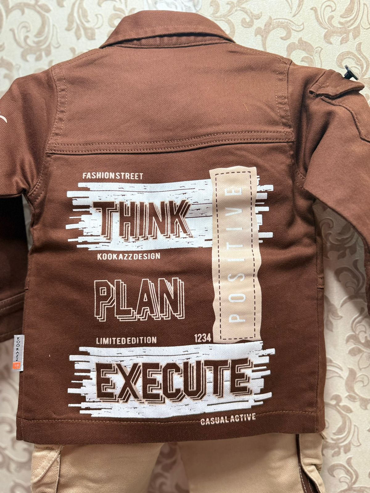 Stylish Baby Boy Jacket & Cargo Pant Set (3-pcs set)