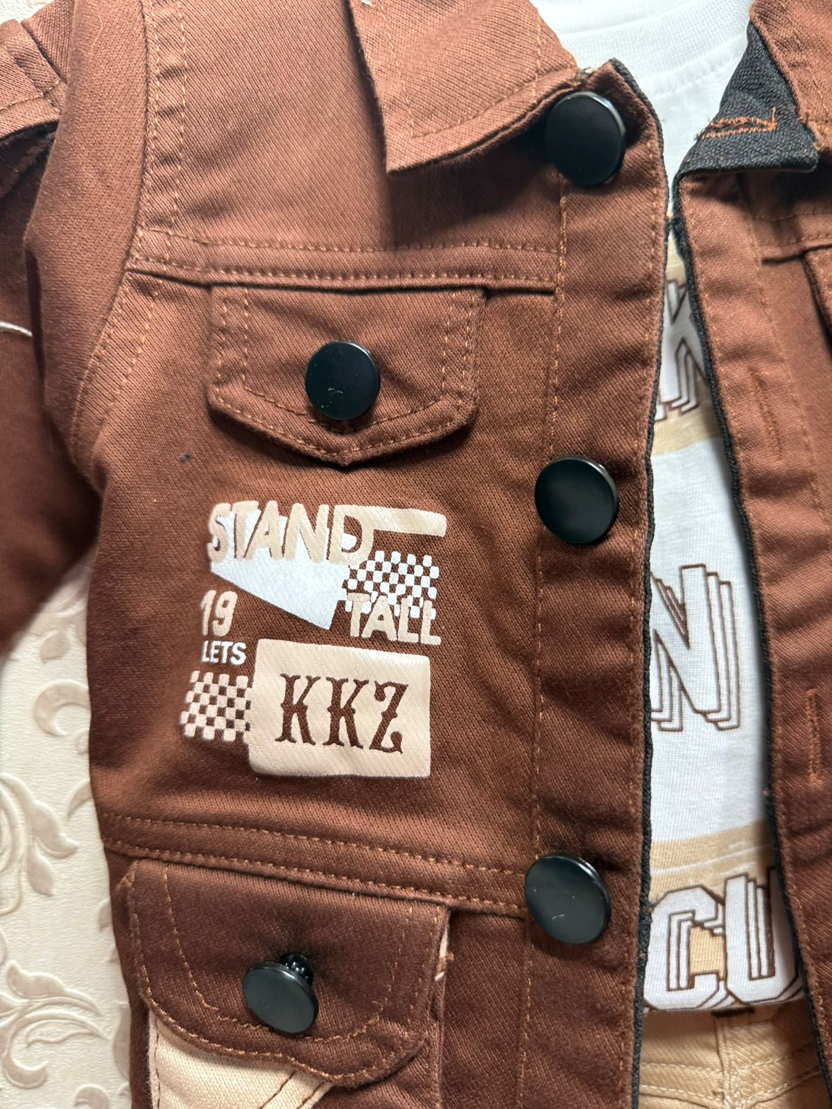 Stylish Baby Boy Jacket & Cargo Pant Set (3-pcs set)