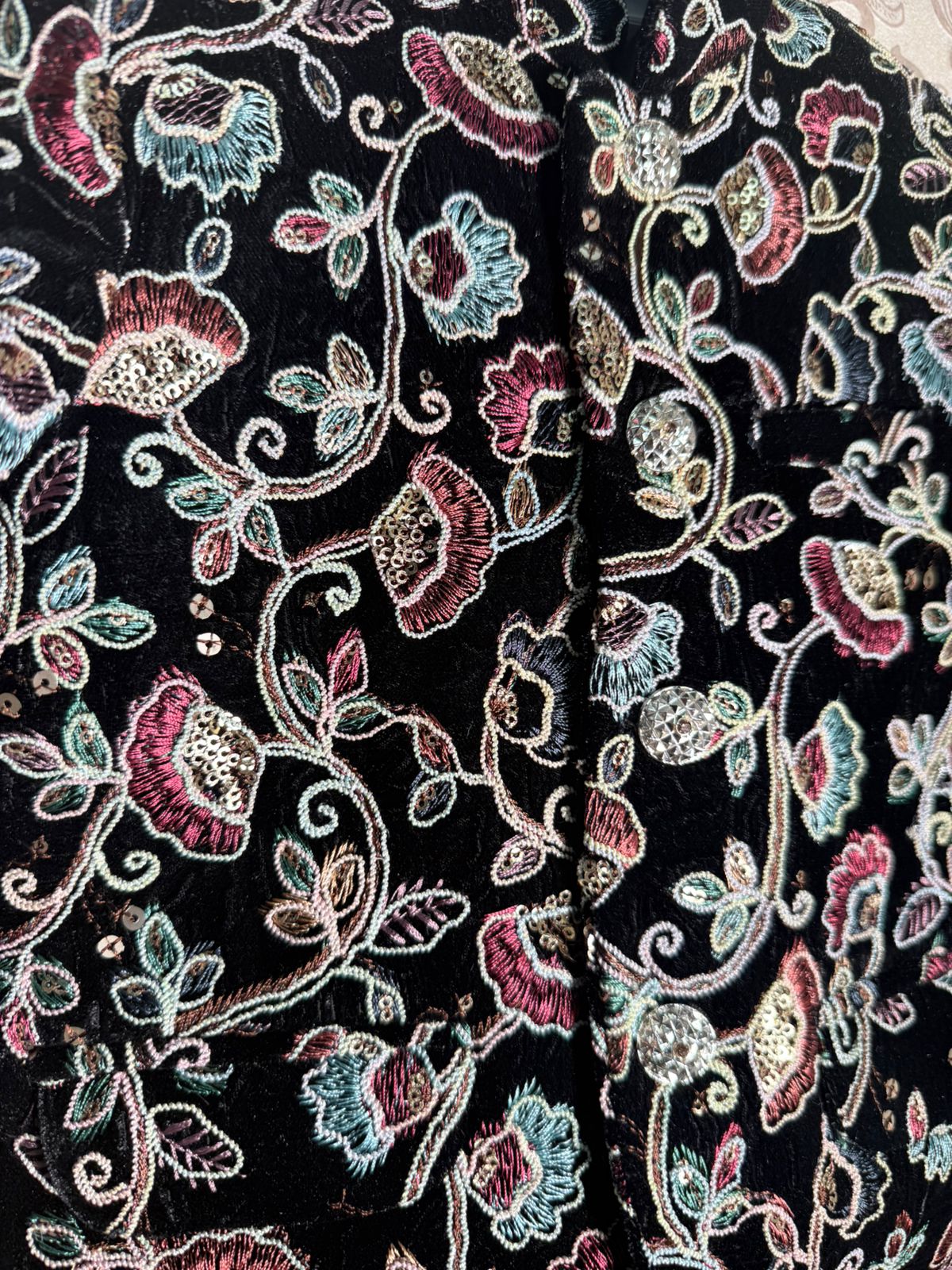 Designer Embroidered Velvet Baby Boy Outfit