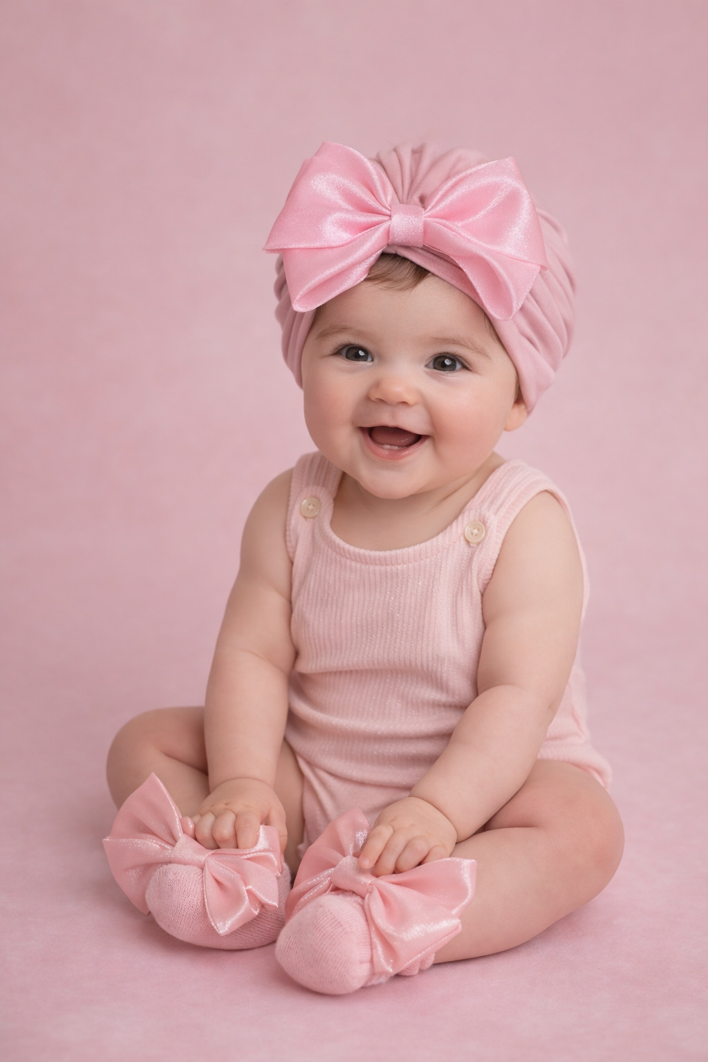 Elegant Baby Headband & Booties Combo Set