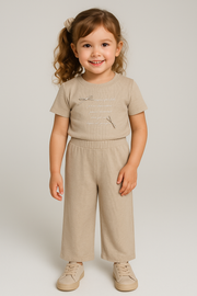 Beige Ribbed Two-Piece Set – Effortless Elegance for Everyday Comfort