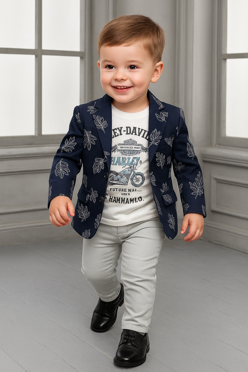 🌟 Boys’ Stylish Blazer & Jeans Outfit Set [ 3 pcs set]