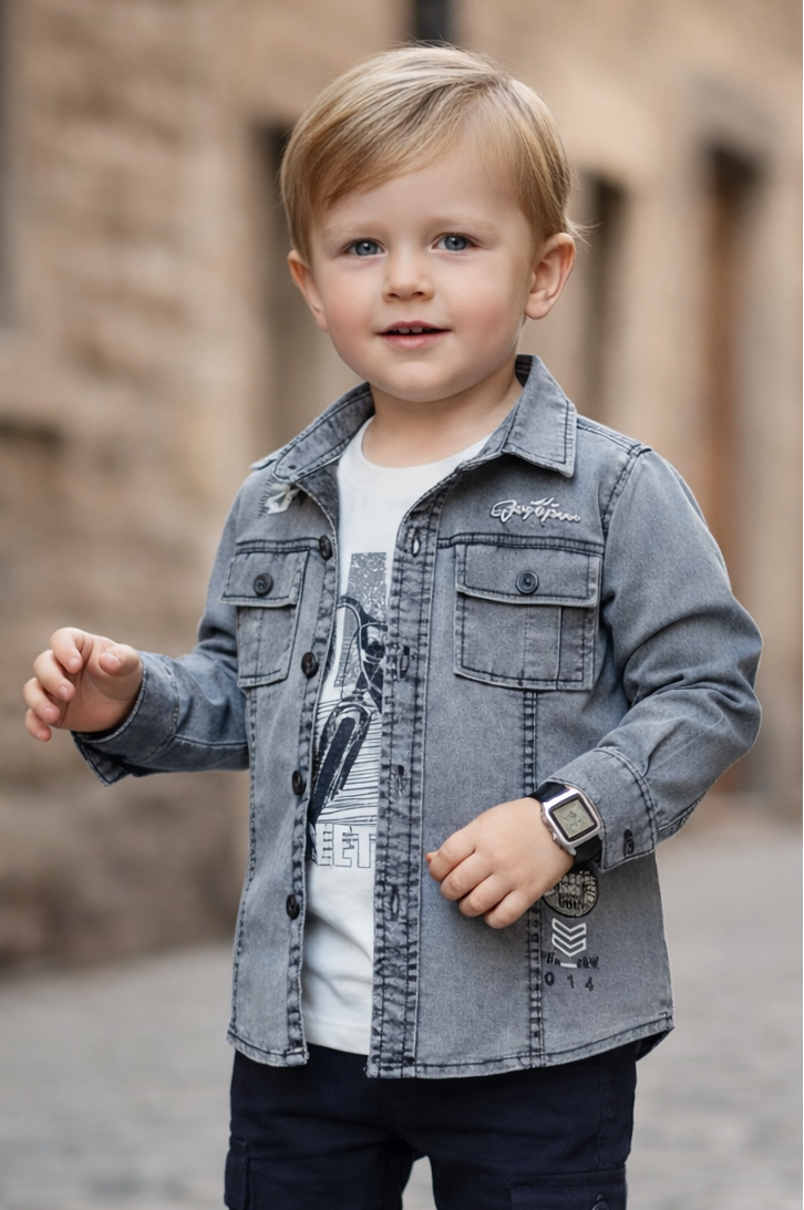 Stylish Explorer Denim Jacket Set for Boys – Premium Casual Outfit