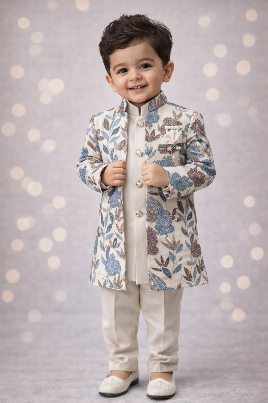 Premium Floral Sherwani Set for Boys