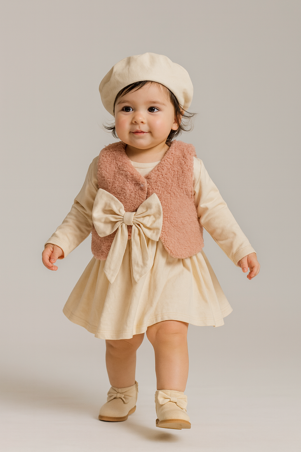 🌸 Chic Winter Charm – 3-Piece Outfit Set for Girls