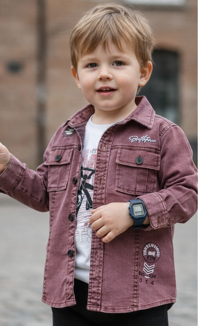 Mini Me Kids Denim Jacket Dress Set.