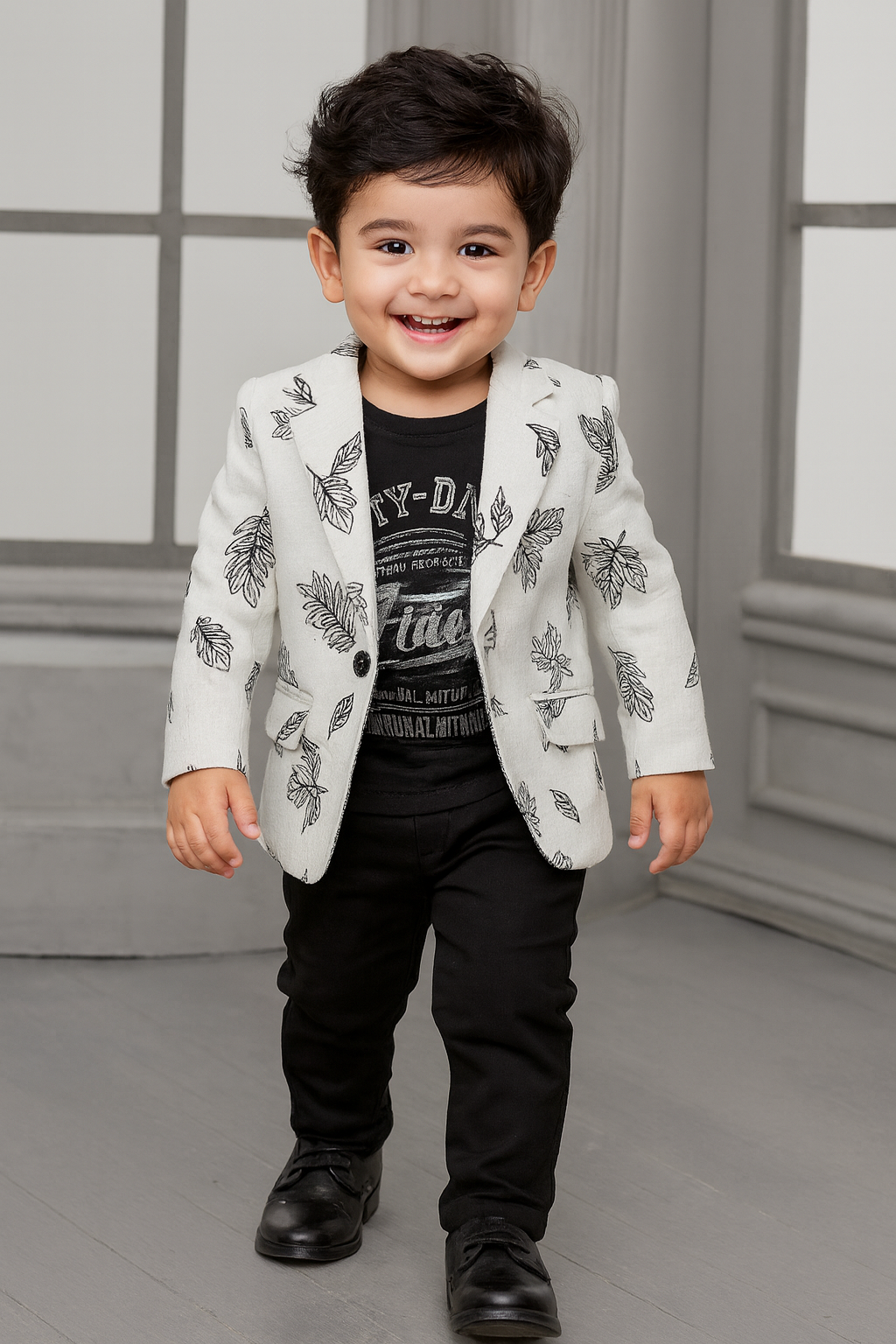 🌟 Boys’ Stylish Blazer & Jeans Outfit Set [ 3 pcs set]
