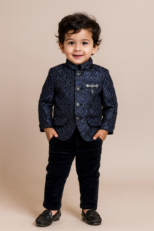 Royal Blue Partywear Set for Boys .(3pcs)