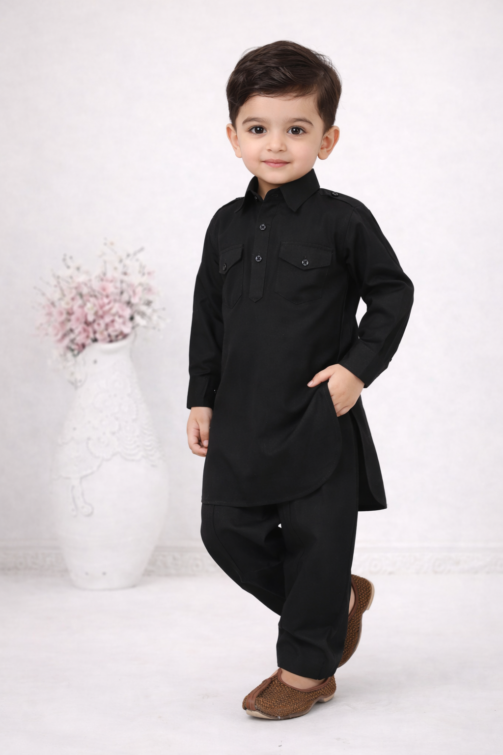 Classic  Pathani suit for boys, perfect for a bold, elegant, and timeless traditional look.