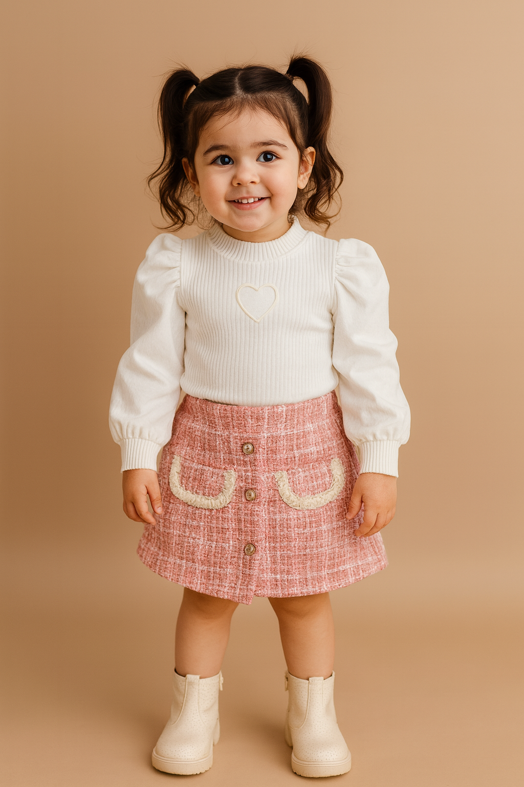 💖 Elegant Pink & White Girls’ Outfit