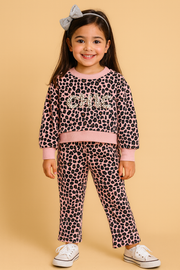 ✨ Stylish  Leopard Print 3-Piece Set for Girls ✨