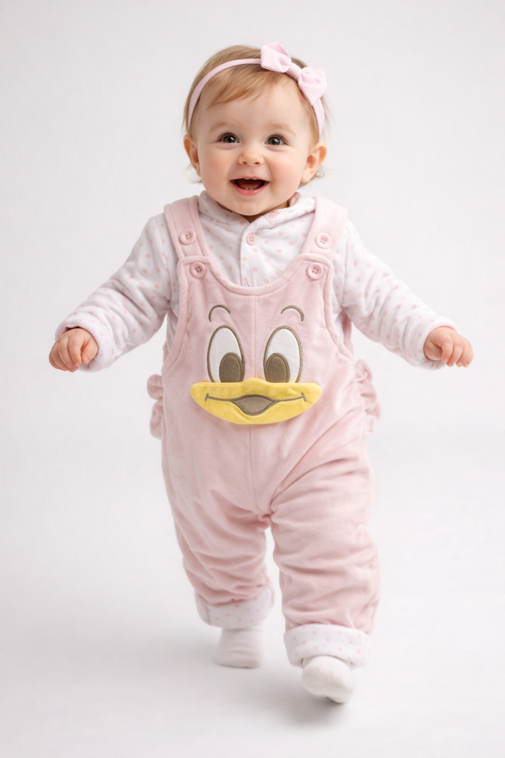 Ultra-soft winter romper with cute duck design – warm, cozy & adorable {2pcs set}