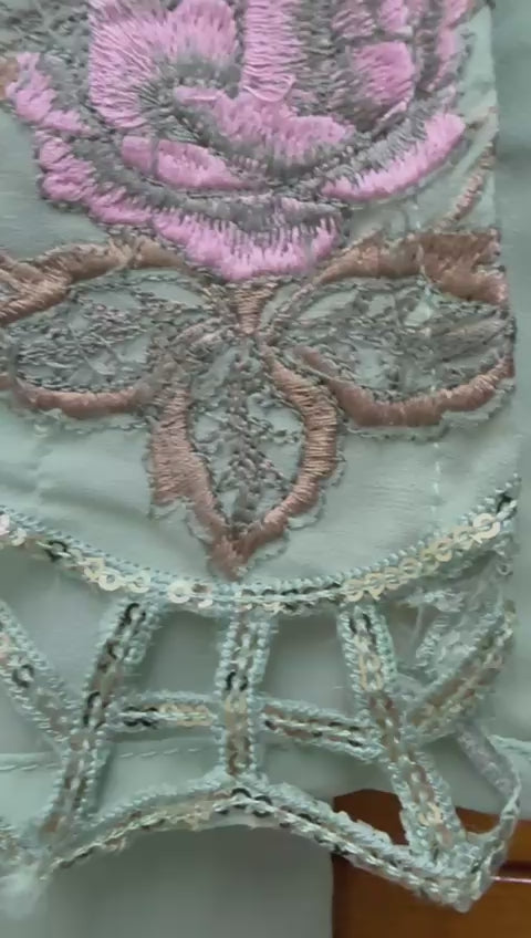 Load video: Mint Green Embroidered Party Wear Suit