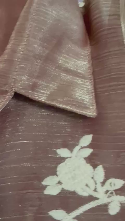 Rose Gold Embroidered Kurta Set