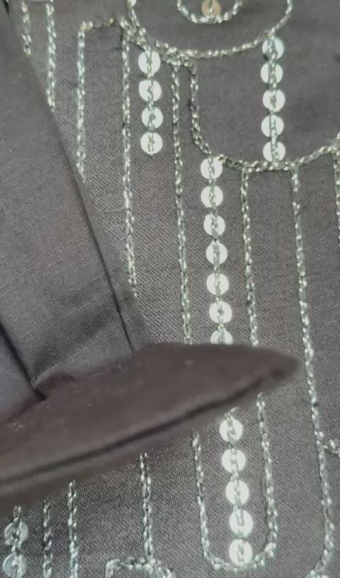 Load video: Kids Black Dhoti Kurta Set with Designer Jacket [4 pcs set]