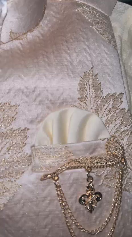 Load video: Premium Cream Dhoti Kurta Set for Boys [4 pcs set]