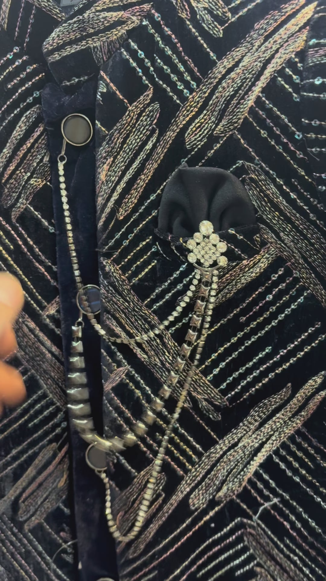 Load video: Royal Boys Embroidered Velvet Sherwani Set | Wedding &amp; Party Wear (1–6 Years)