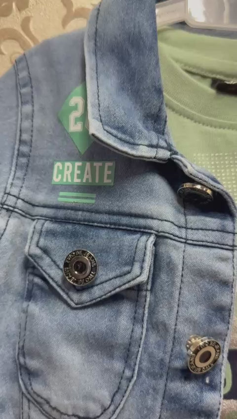 Load video: Cute &amp; Handsome Baby Boy Denim Outfit