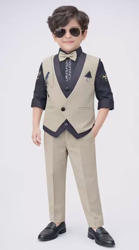 Load video: Premium Boys Party Wear Suit Set