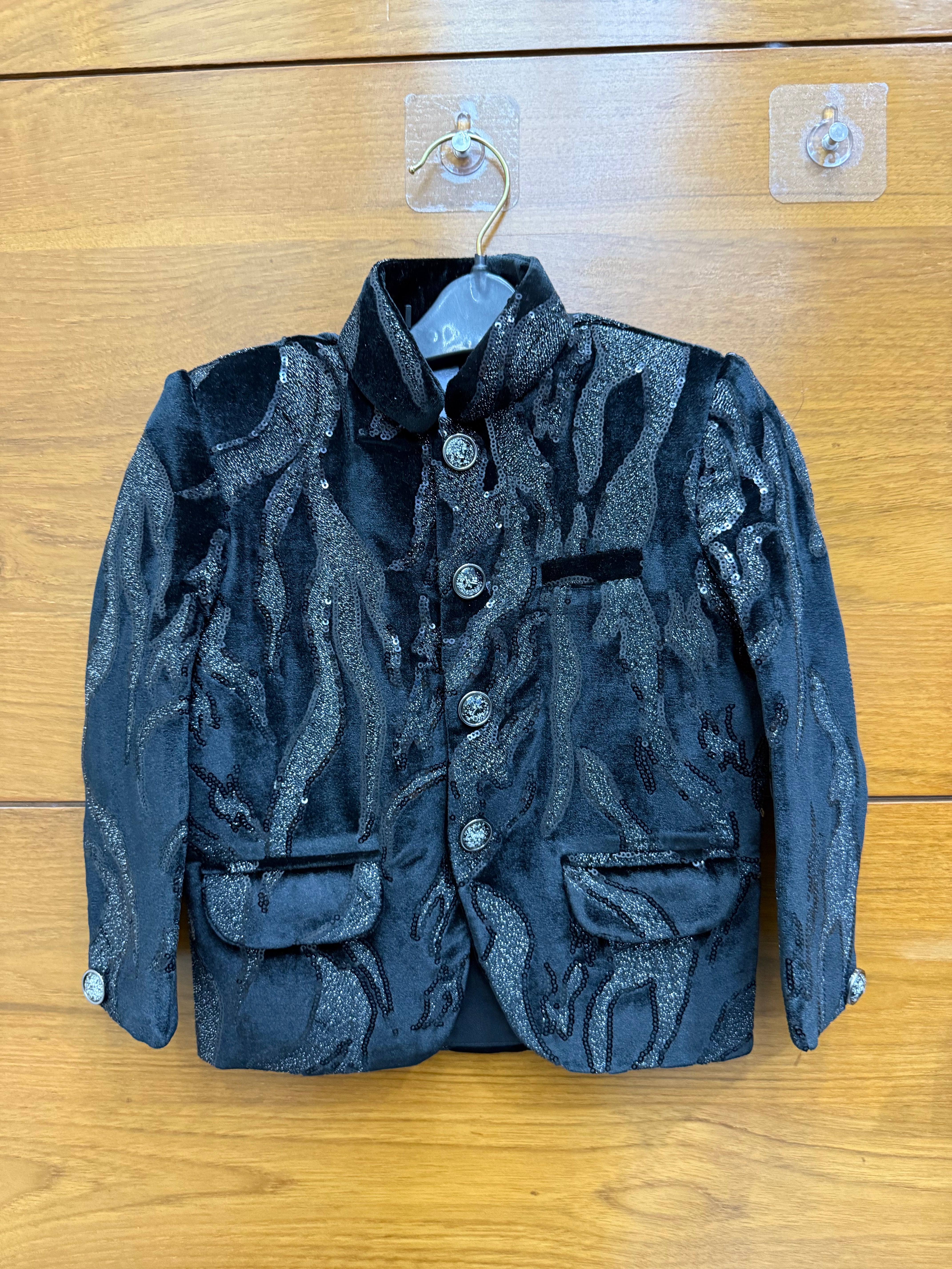 Load video: Dashing in black, (3-pcs)this velvet outfit is perfect for your little prince!