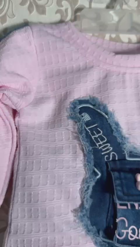 Load video: Baby Girl Stylish Denim Pant Set