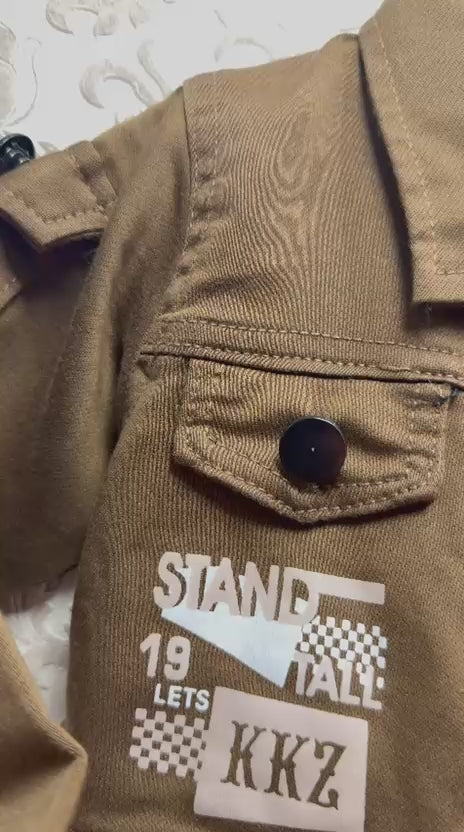 Load video: Premium Baby Boy Jacket &amp; Pant (3-pcs Set)