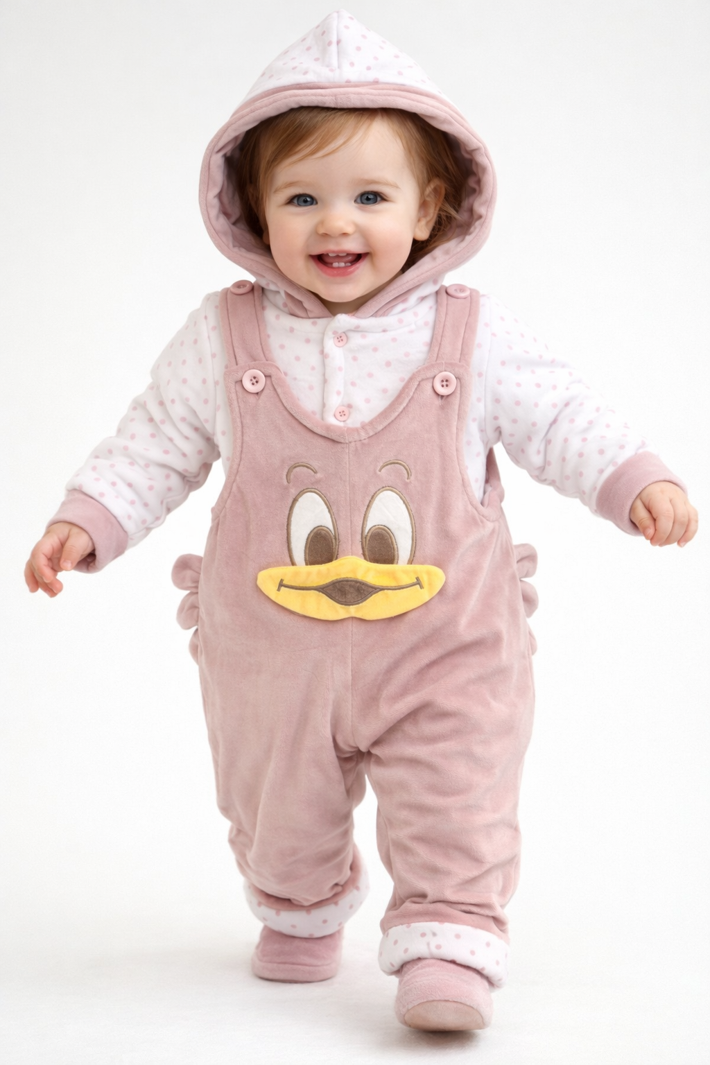 Ultra-soft winter romper with cute duck design – warm, cozy & adorable {2pcs set}